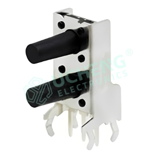 8.6mm×16.5mm双联带支架（卧式插件）轻触开关