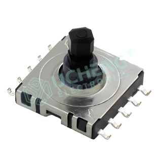 10.00mm × 10.00mm SMD 5-direction multi-function switch (Up/Down/Left/Right/Center)