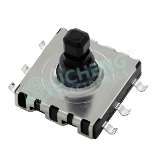 10.00mm × 10.00mm SMD 5-direction multi-function switch (Up/Down/Left/Right/Center)