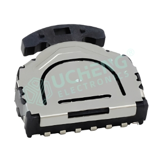 SMD rotary multi-function switch, 11.80×11.30mm, 3-position (top/middle/bottom)
