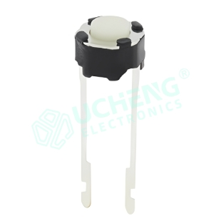 6.0mm × 6.0mm with two middle extended pins (vertical through-hole) tactile switch