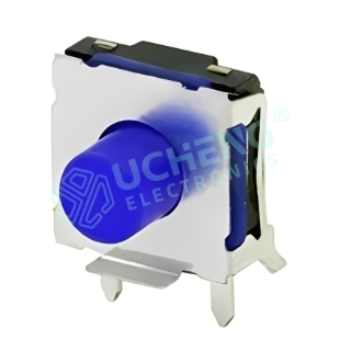 6.2×6.3mm 2-Pin Horizontal DIP Tact Switch with Silicone Actuator