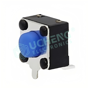 4.5×4.5mm Tact Switch with Silicone Button & Mounting Lugs, SMD