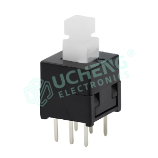 8.5×8.5mm Self-locking & Non-locking 6-Pin Vertical Through-Hole Tact Switch
