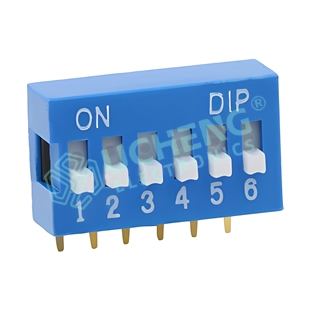 2.54mm Pitch 1-12 Positions High/Flat Actuator Side Slide Horizontal Through-Hole DIP Switch