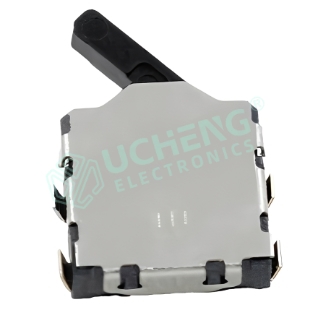 3.6mm × 3.8mm Left Lever Type U‑Pin Vertical SMT Detect Switch