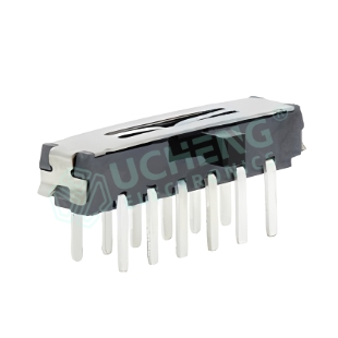 14.3×3.5×3.5mm Side Slide 12-Pin Horizontal Through-Hole Slide Switch