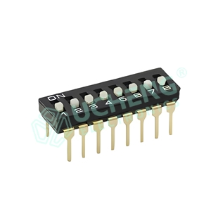 2.54mm Pitch 1-12 Positions High/Flat Actuator Vertical Through-Hole DIP Switch
