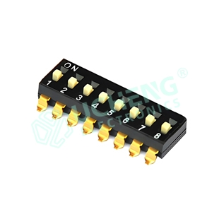 2.54mm Pitch 1-12 Positions High / Flat Actuator Vertical SMT DIP Switch