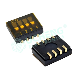 1.27mm Pitch 2-10 Positions Flat Actuator Gull-wing Vertical SMT DIP Switch