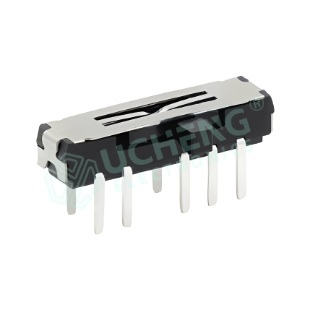 15×3.5×3.5mm Side Slide 10-Pin Horizontal Through-Hole Slide Switch with Dustproof Film