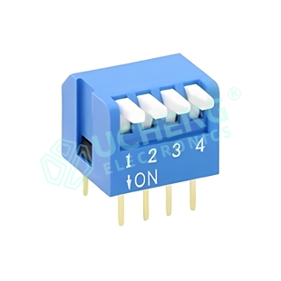 2.54mm Pitch 2-12 Positions High/Flat Actuator Side Slide Horizontal Through-Hole DIP Switch