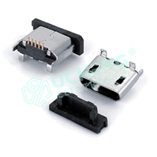 Micro 5P180度立式贴片SMT5.10H直边