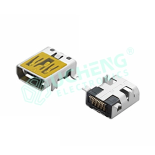 MINI USB 10P母座 固定脚前插后贴 8.8L