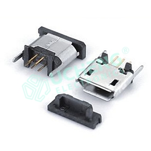 Micro 5P 180度直插加高H=6.6MM直边/卷边