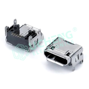 Micro 5P 垫高1.55mm四脚DIP双壳直边/卷边