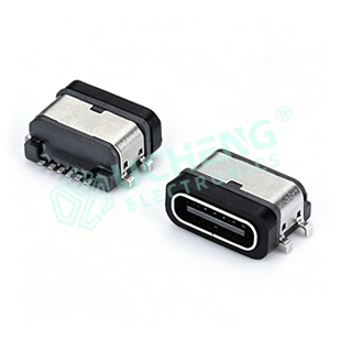 TYPE-C 6P沉板0.55四脚插板SMT8.2L 防水IPX7