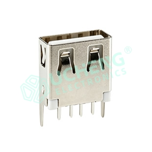 USB 2.0AF 180度直边直脚