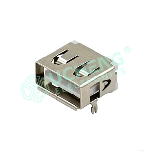 USB 2.0AF 90度前两脚直边