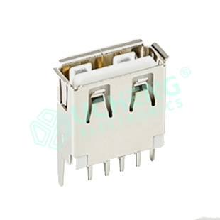 USB 2.0AF 180度卷边直脚