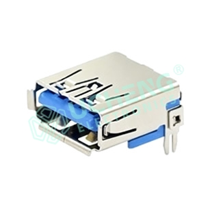 USB 3.0AF 90度四脚14.2卷边贴板