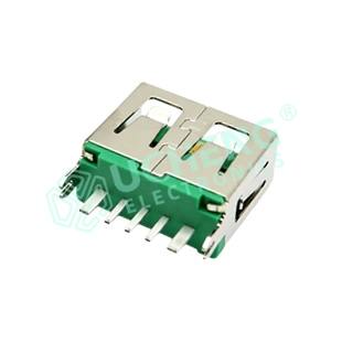 USB 2.0 AF5P居中直插直边H=10.0 大电流5A
