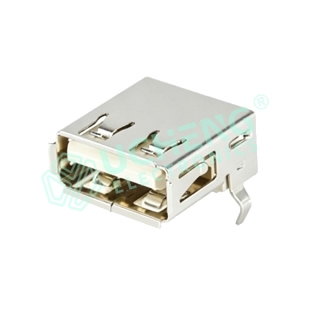 USB 2.0AF 90度13.7卷边弯脚