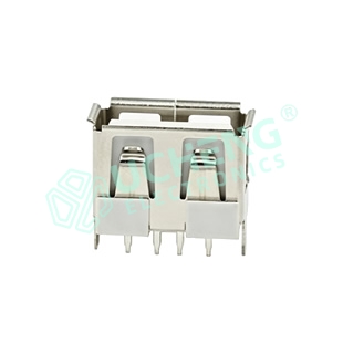 USB 2.0AF 180度10.0短体卷边