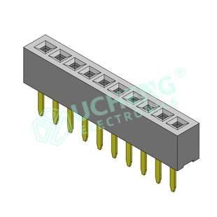 1.0间距 1X40P 180°排母 H=2.0