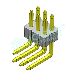 1.0间距 2X40P 90°双排弯针 H=1.0