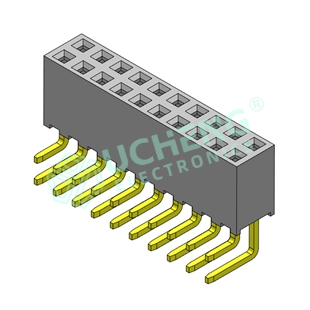 2.0 双排弯针SMT排母 H=6.35