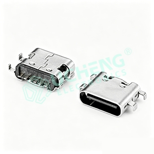 Type-C 6P Sink Board 0.8/1.2/1.6 4Pin Through-Hole 6.5/6.8L