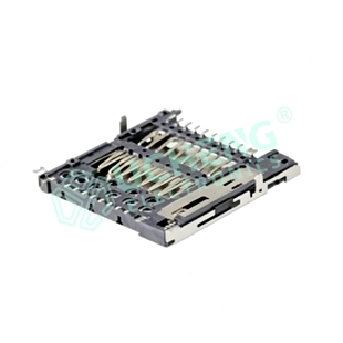 TF-148Y-TF卡座 Micro SD 4.0 PUSH 外壳前插后贴两排针SMT-