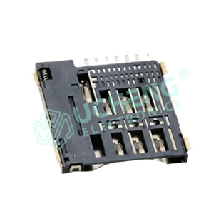 SIM-172Y-Micro SIM 7P卡座 贴片小卡自弹超薄1.35MM-