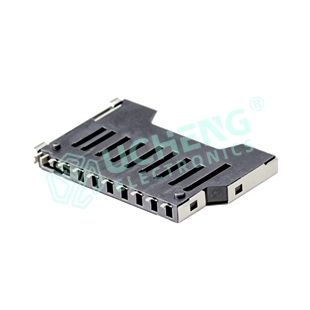 SD-185Y-SD简易卡座 内存卡槽 短体不带自弹 11P-