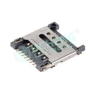 Micro SIM 6Pin贴片SMT式1.5H 掀盖式卡座