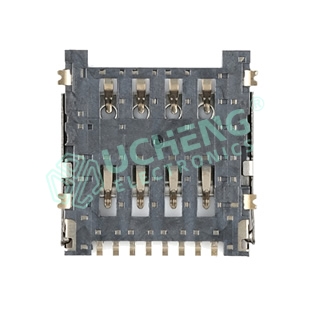 SIM-159Y-Micro SIM 6Pin贴片SMT式1.5H 掀盖式卡座-