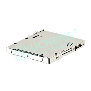 SD-294Y-SD卡座 自弹7.0 板下型 带开关-