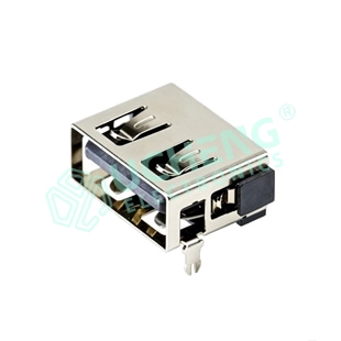 USB2.0 AF 90Deg Front 2P Straight Edge Board Mount