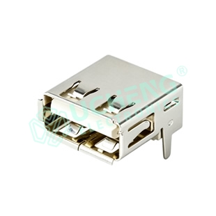 USB2.0 AF 90Deg 13.7 Crimped Edge Straight Pin