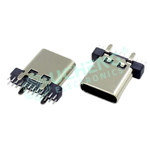 Type-C 24P Receptacle 180° 4-Leg TH L=10.0/10.5mm