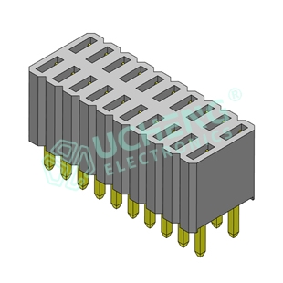 1.27mm Double Row Straight Female Header H4.6 PC1.3/2.4