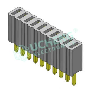 1.27mm Single Row Straight Female Header H4.6 PC1.3/2.4