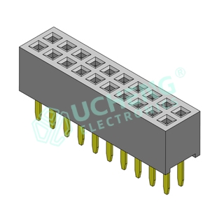 1.27mm Double Row Straight Female Header H3.4/4.3