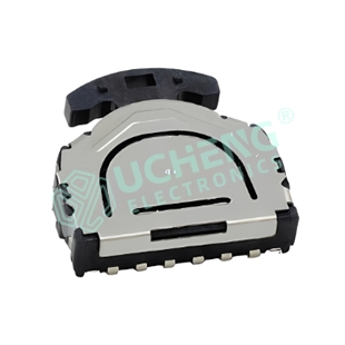 SMD rotary multi-function switch, 11.80×11.30mm, 3-position (top/middle/bottom)